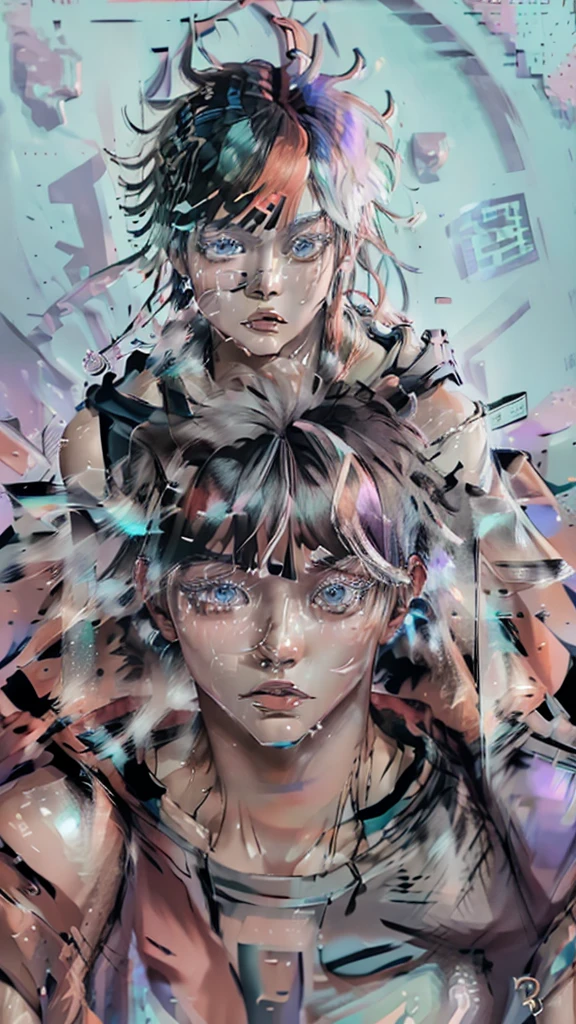 masterpiece, best quality, (extremely detailed CG unity 8k wallpaper, masterpiece, best quality, ultra-detailed, best shadow), (detailed background), (beautiful detailed face, beautiful detailed eyes), High contrast, (best illumination, an extremely delicate and beautiful),1girl,((colourful paint splashes on transparent background, dulux,)), ((caustic)), dynamic angle,beautiful detailed glow,full body, paint splash on face. , realistic anime 3 d style, seductive anime boy, anime realism style, attractive anime boy,beautiful alluring anime men, looking gojo satoru , ((gojo satoru)) gojo satoru of Jujutsu Kaisen, whole body,
