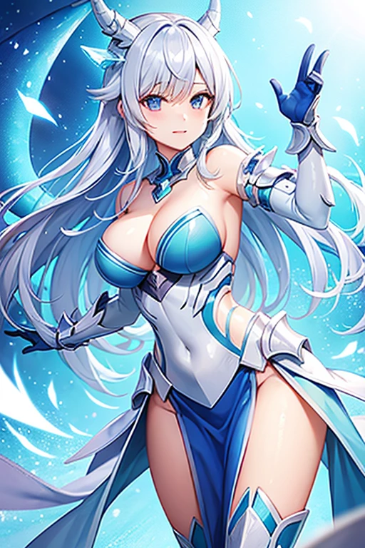 Ice Dragon Waifu with light armor 