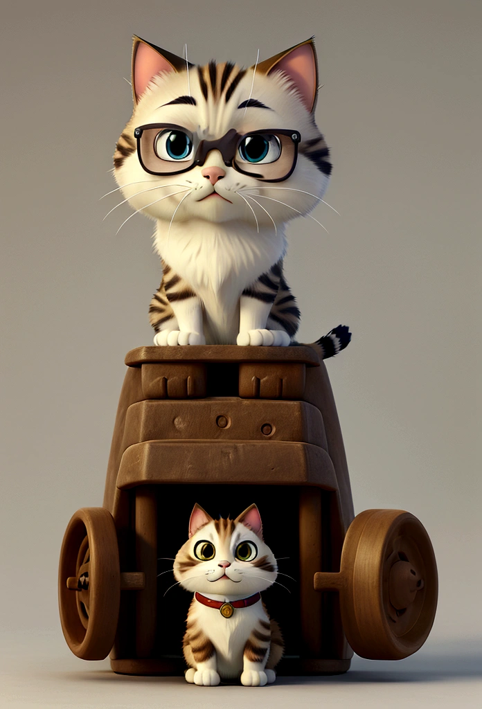 Hayao Miyazaki-style rendering of a cat pilot