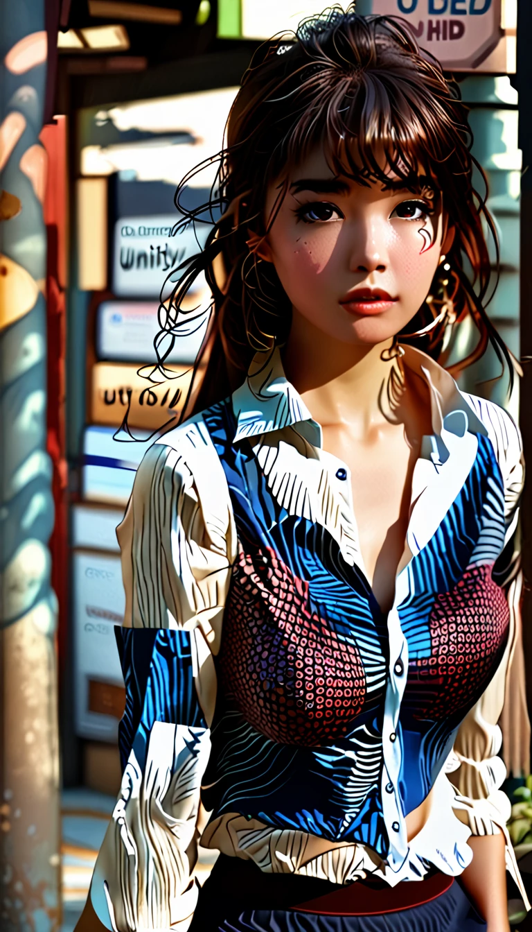 (((realistic photography))),, portrait, (afraid face:1.3),, beautiful girl, looking at viewer, , (school uniform:1.2), shirt buttoned and trousers, , (busty cleavage:1),, in the japan street, (environment details:1.3),, (RAW Photo, cg unity, photography, ultra realistic details, sharp focus, detailed skin,4k, high-res, masterpiece, best quality, realistic, vibrant:1.2),, (8k,4k, UHD, high resolution, professional, cinematic, movie, dramatic),, (anamorphic depth of field blur background), detailed background,