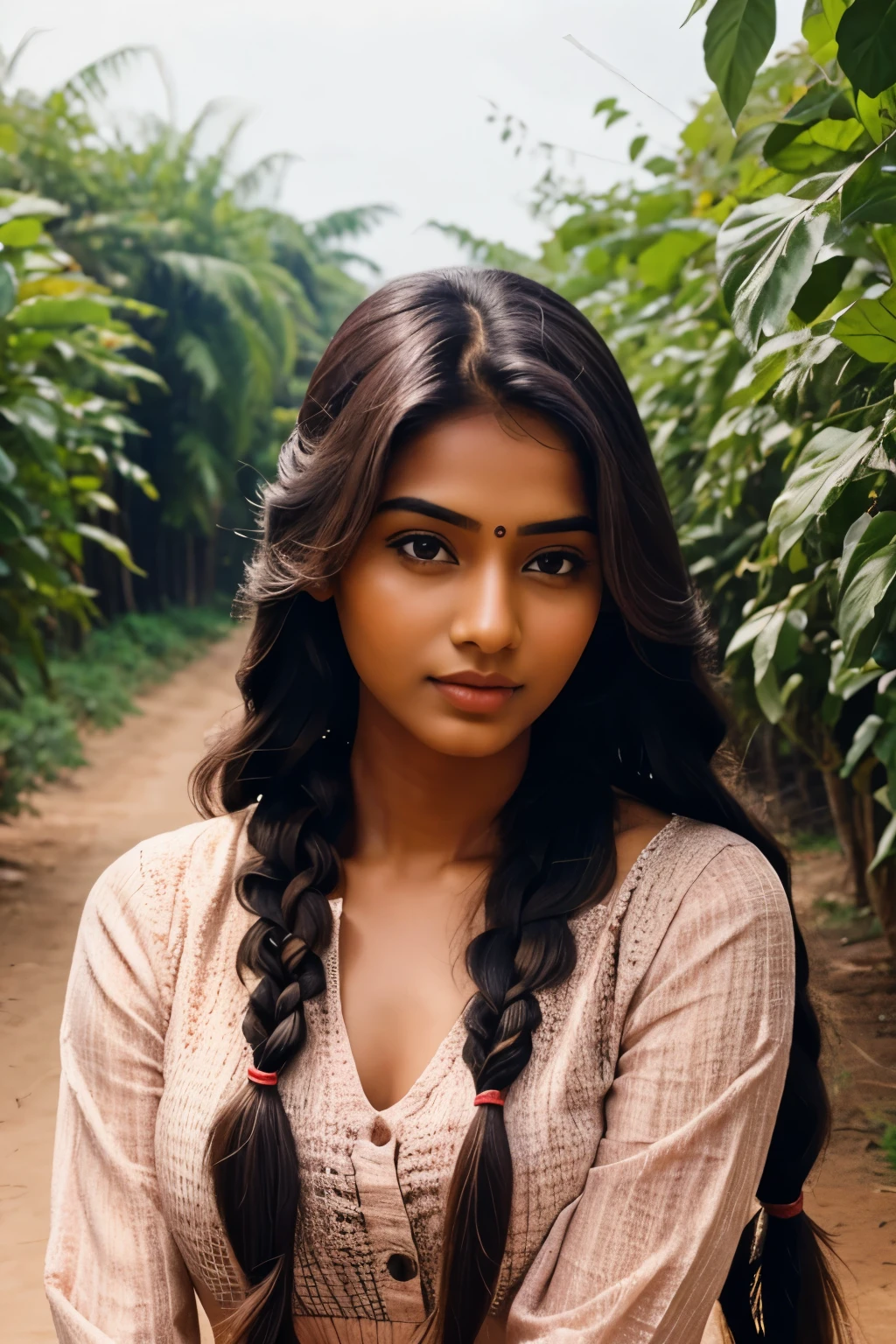Indian girls with long hair braid