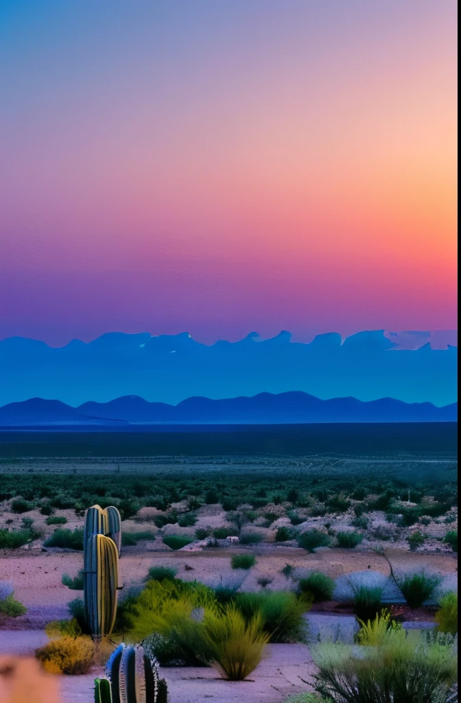 paisagem, Cactus plants in a desert area with a sky background, caatinga, paisagem do deserto, serene desert scenery at night.