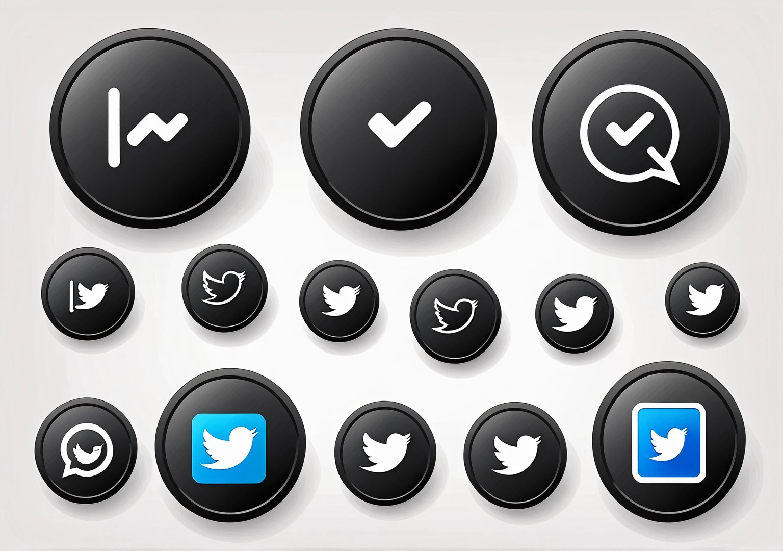 vector of social media icon set thin round ( like , comment, share , save ) 2 vector button , black solid color , keep illustration simple