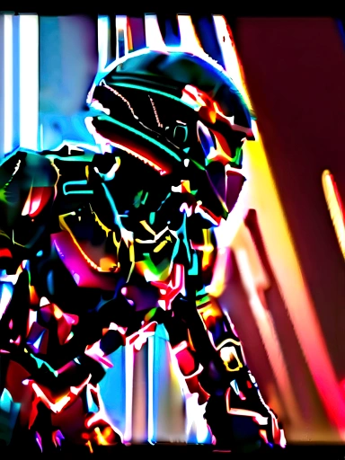 A tall, female figure in a sleek, futuristic Metroid suit, holding a light gun, photorealistic, 8K HDR, cinematic composition, striking pose, dramatic lighting, intricate details, hyper-realistic, stunning sci-fi atmosphere, powerful, confident, dynamic