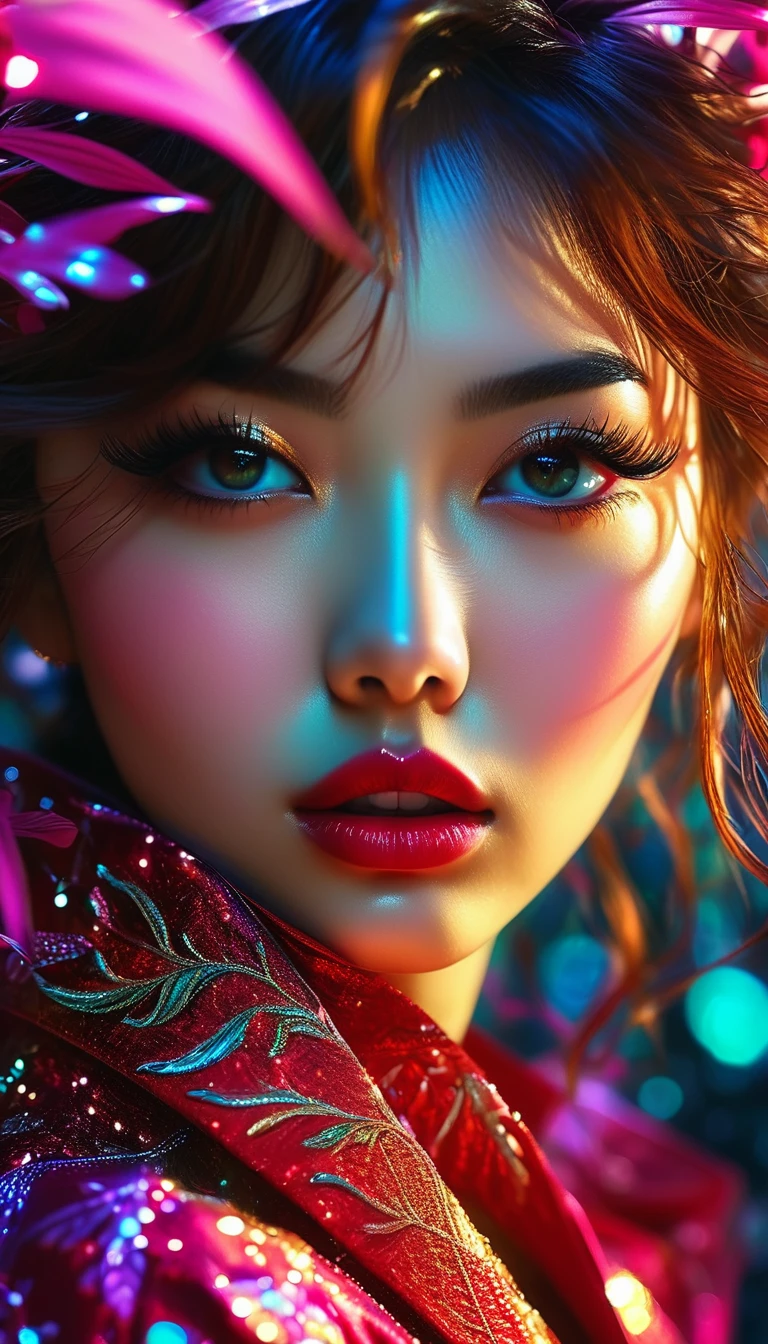 1 girl, ultra detailed portrait of Yori Yagami, hyper realistic, photorealistic, cinematic lighting, dynamic pose, surreal, fantastical, dreamlike, magical realism, intricate details, dramatic lighting, vivid colors, vibrant, atmospheric, mesmerizing, (best quality,8k,8k resolution,hyperrealistic,masterpiece:1.2),extremely detailed eyes and face, beautiful detailed lips, long eyelashes, high-fashion, elegant, mythical, fantasy, dramatic, cinematic, matte painting, epic, stunning, awe-inspiring