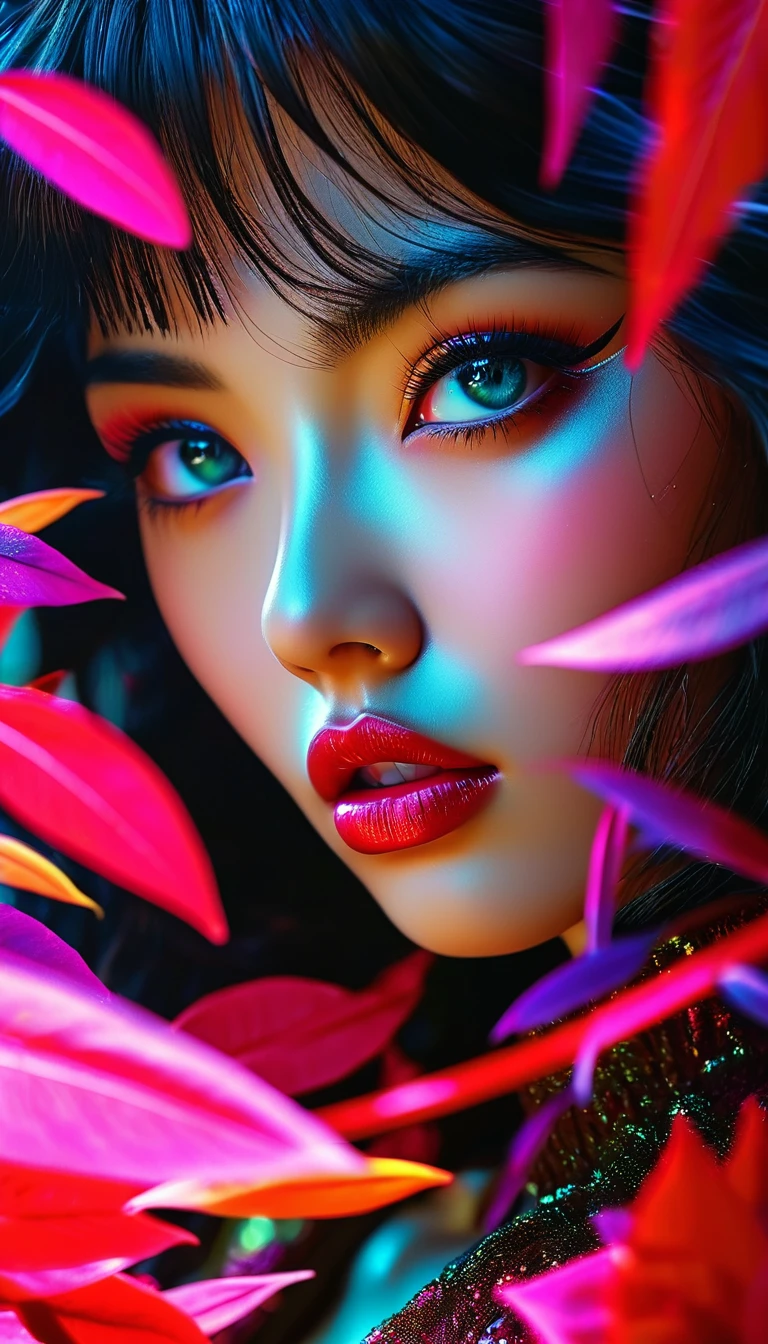 1 girl, ultra detailed portrait of Yori Yagami, hyper realistic, photorealistic, cinematic lighting, dynamic pose, surreal, fantastical, dreamlike, magical realism, intricate details, dramatic lighting, vivid colors, vibrant, atmospheric, mesmerizing, (best quality,8k,8k resolution,hyperrealistic,masterpiece:1.2),extremely detailed eyes and face, beautiful detailed lips, long eyelashes, high-fashion, elegant, mythical, fantasy, dramatic, cinematic, matte painting, epic, stunning, awe-inspiring