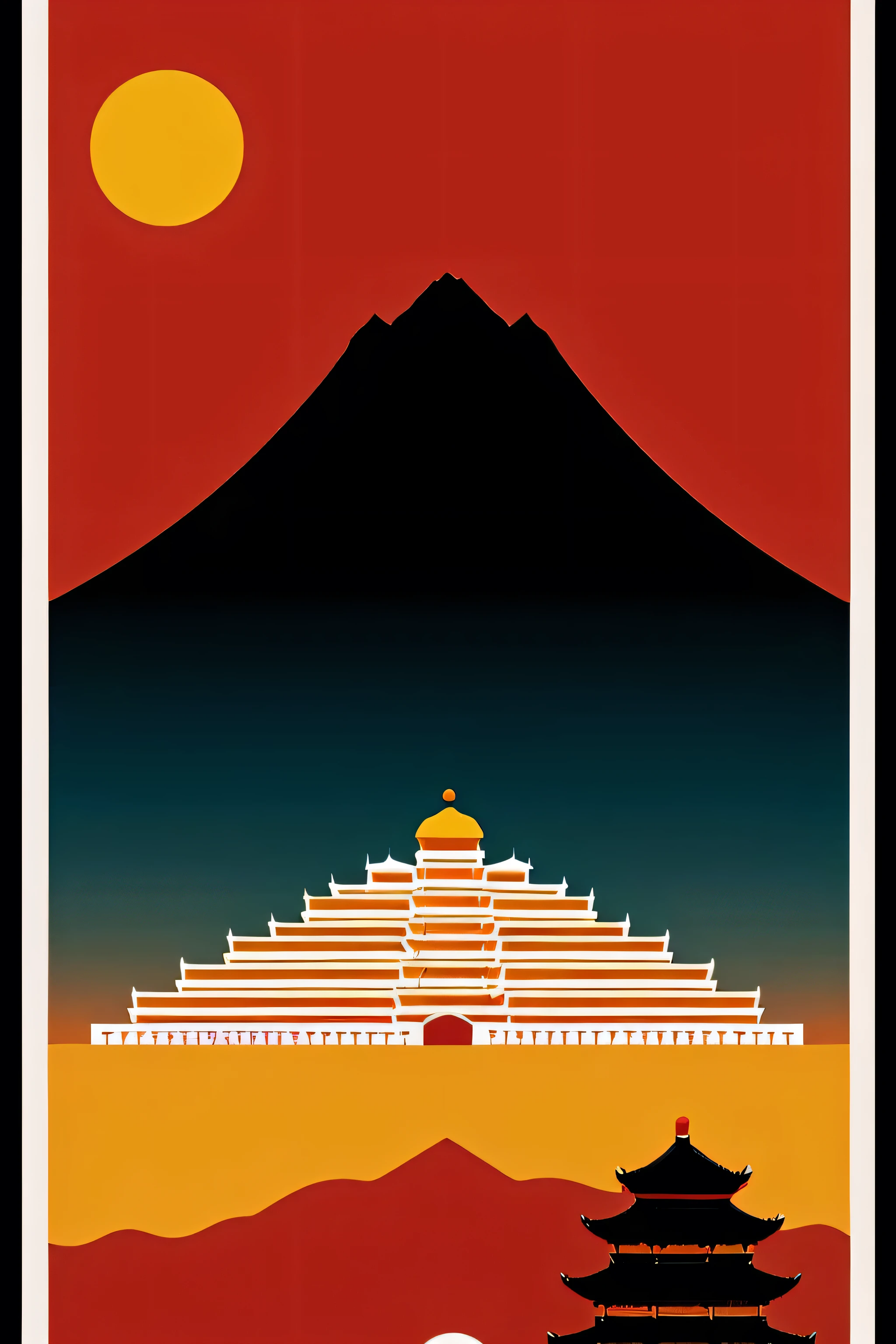 Help me use Adobe Illustrator to create a poster with the theme of "Impression of China"