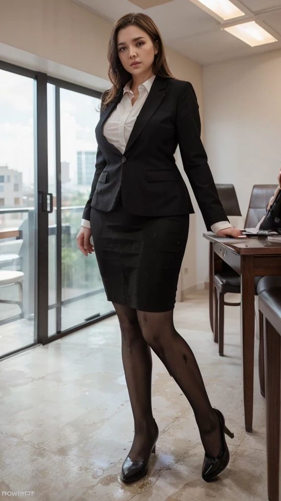 (masutepiece,High quality,16k:1.1),(depth of fields:1.3) ,((front body:1.35)), Ukrainian ,Woman, blonde,makeup,((cotton business suit, black pencil skirt)), tights,huge breasts, voluptuous, thicc, curvy,(Looking at Viewer:1.3),(full body shot:1.2),(Beautiful Morning view of town:1.2),peeing self, wetting her clothes, can't hold her pee face, wetting herself desperate,wet skirt very badly in the front, her body can't hold her pee and wets herself ultra desperate in the middle of the cicty in absolute desperaton wetting herself, pee runing down her legs, standing up, hyper pee desperate face, big pee pudle