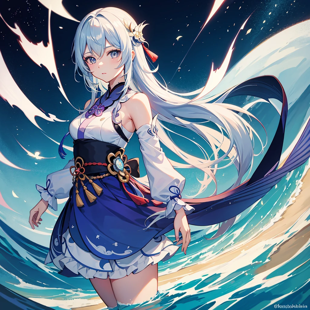Kazuha(Genshin&#39;s influence), calm look, gusts of wind,