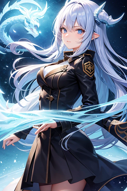 Ice Dragon Waifu with trench coat 
