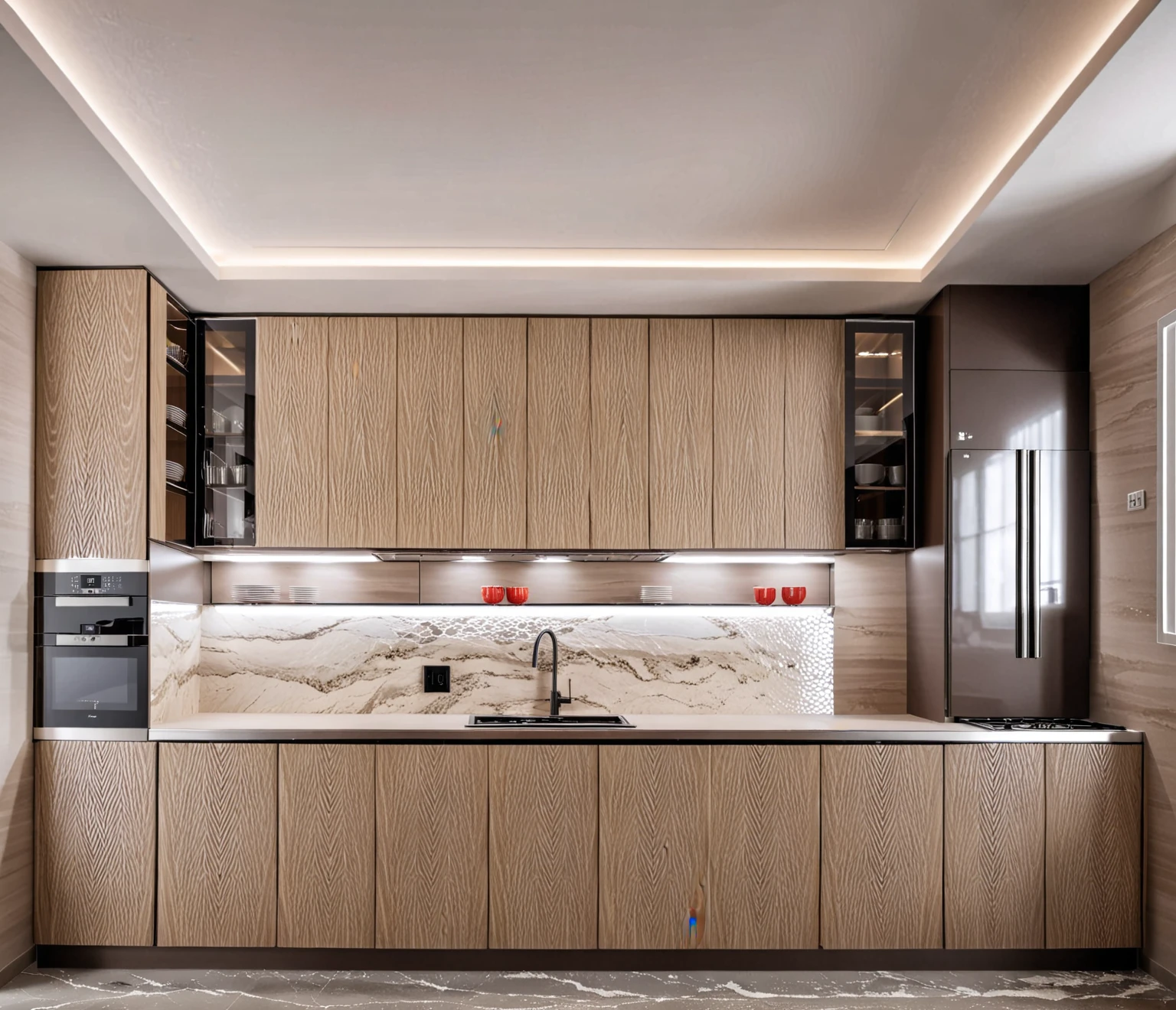 Raw photo,Masterpiece, high quality, best quality, authentic, super detail,
indoors, interior ,aiaigroup, ,kitchen room, kitchen cabinet, modern style, daylight