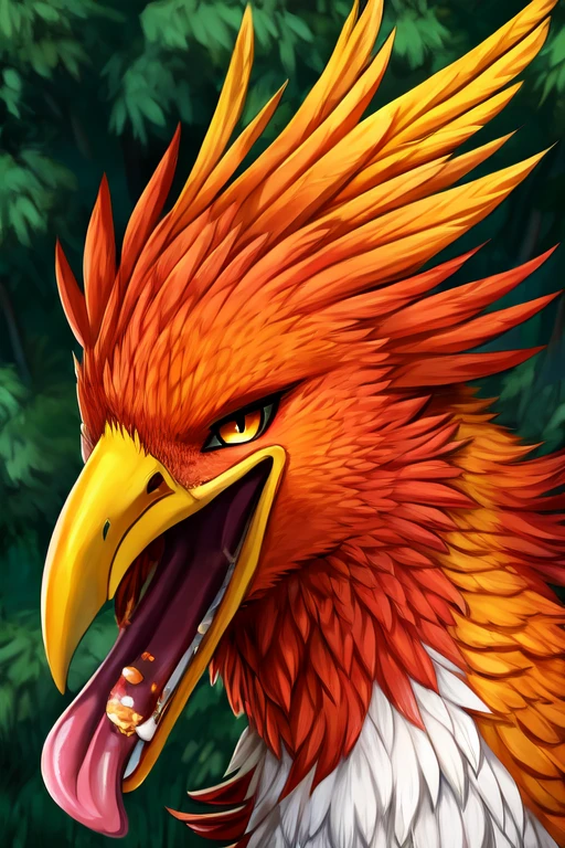 Phoenix bird eating boneless