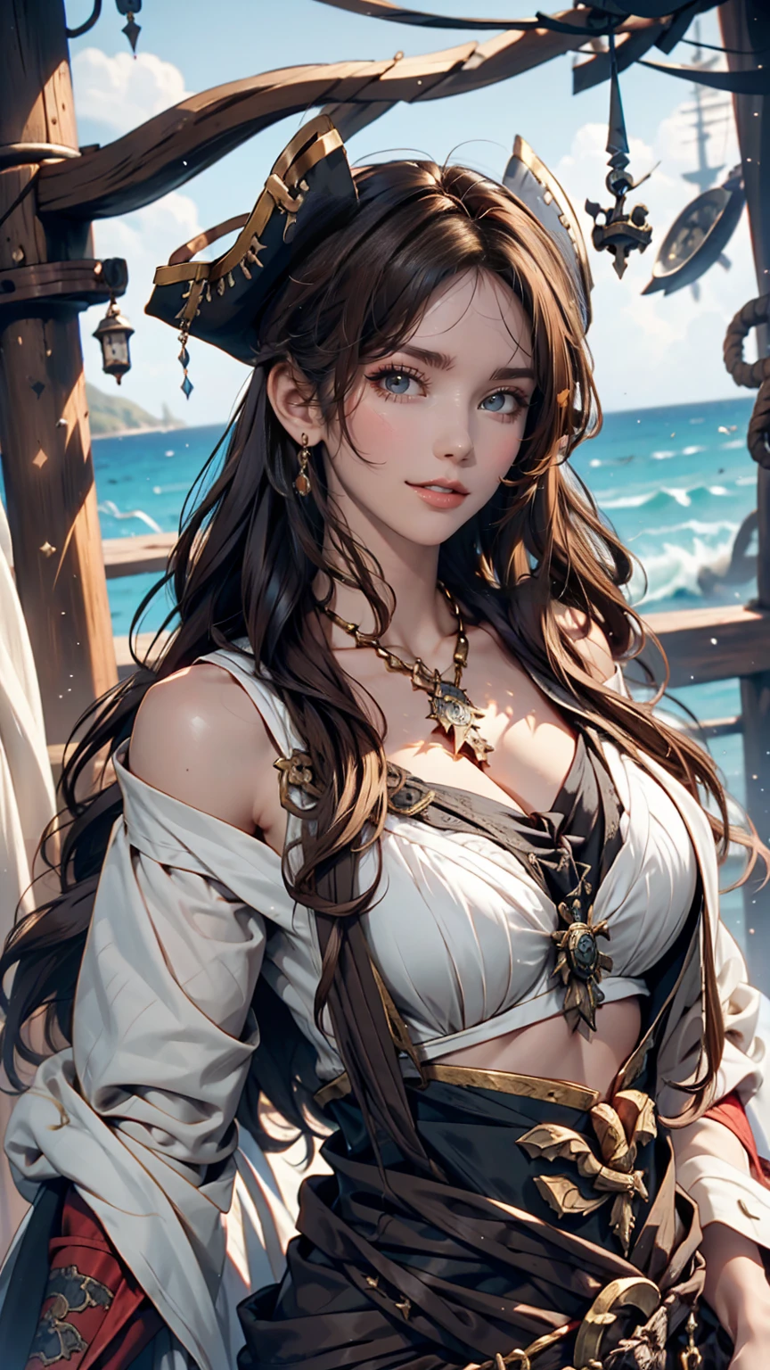 「Pirates of the Caribbean」Angelica the Female Pirate((angelica))、Wavy brown hair、White women