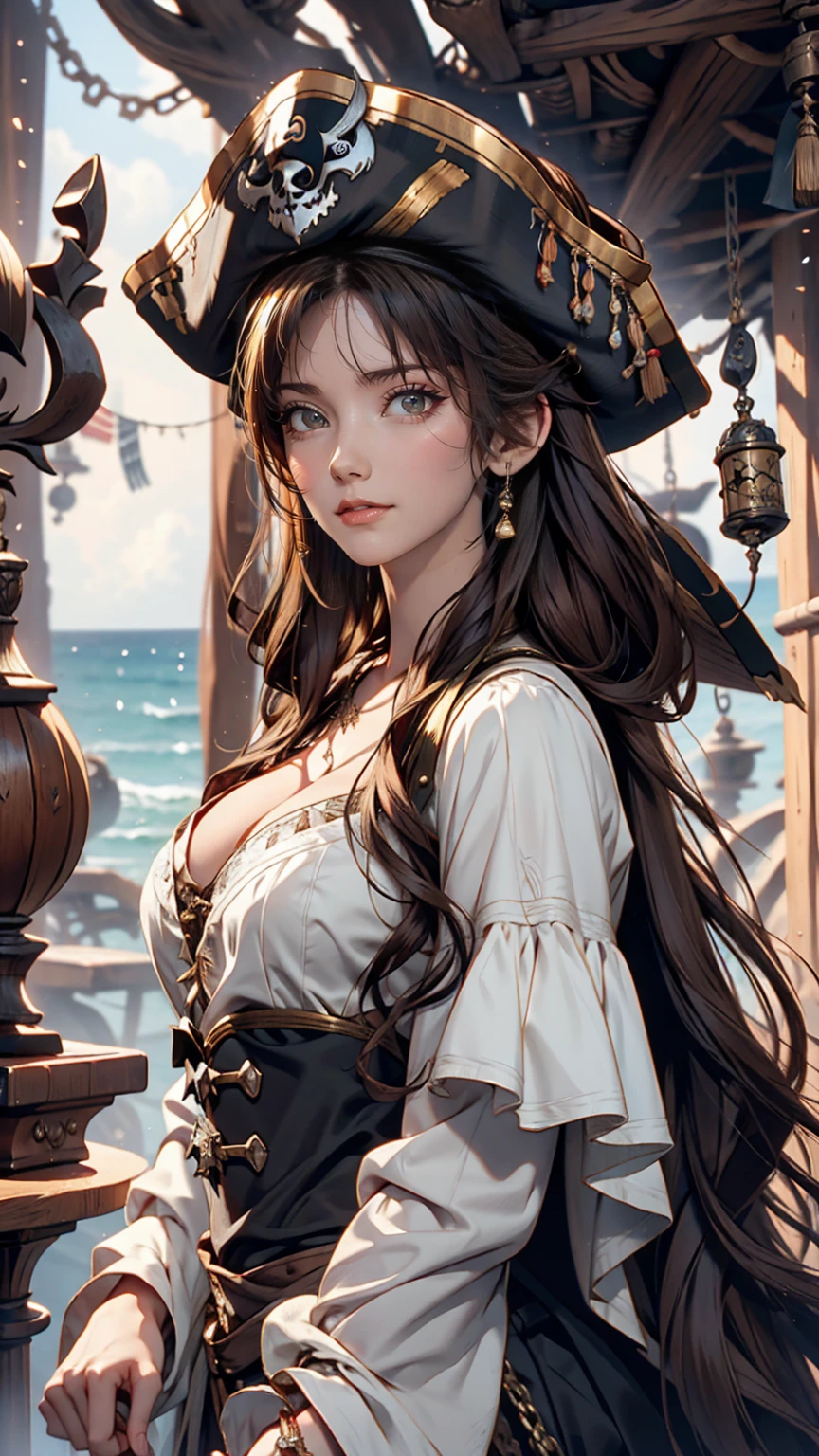 「Pirates of the Caribbean」Angelica the Female Pirate((angelica))、Wavy brown hair、White women