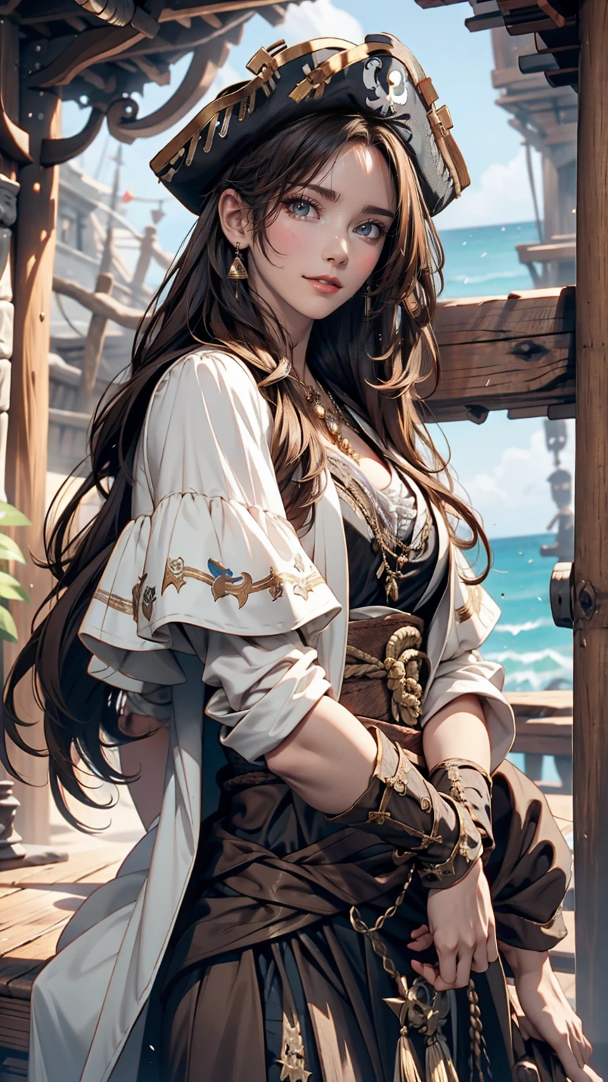 「Pirates of the Caribbean」Angelica the Female Pirate((angelica))、Wavy brown hair、White women