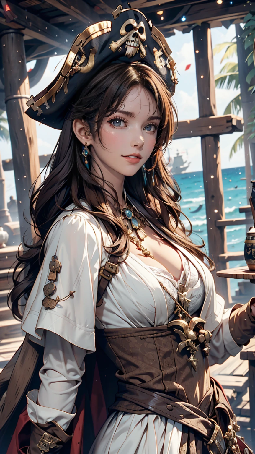 「Pirates of the Caribbean」Angelica the Female Pirate((angelica))、Wavy brown hair、White women