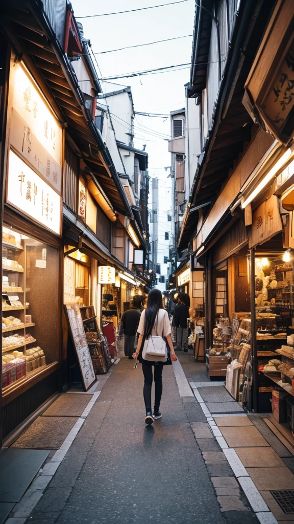 Japanese、26 years old、long hair、shopping、clear、Angle up、With this composition and atmosphere, it has a different look.4Generate a sheet