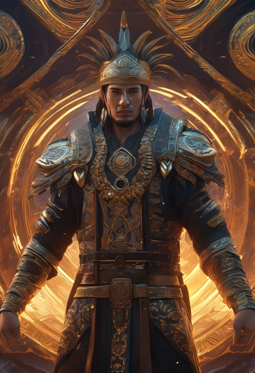 ((best quality)), ((masterpiece)), ((realistic,digital art)), (hyper detailed),DonMG414XL male , Teenager Compact, Aztec Warrior, Dark brown eyes, Tapered Chin, Full Cheeks, Widows Peak Forehead, Rectangular face shape, Shapely Hamstrings, Moles, Chestnut Short comb-over hair, Hope,, Concentrated gaze, calling forth elemental energies, wearing Sorcerer's Breeches, Priest's Vestment , , , and and and Night Vision Goggles Spark (Liquid crystal, Darkroom Tool, Nebula Fabric Roofs Electric current, Rotation, Opal Multi-color Prophecy,Hypnotizing,Shine ,Cuboid,geyser,Star ,Broken lines,Zigzag lines,Spellbinding,Elysian,Gestalt principles,Swirling magic:1.0), Kneeling with arms outstretched, calling upon higher forces, Otherworldly Glow, octane rendering, raytracing, volumetric lighting, Backlit,Rim Lighting, 8K, HDR,
