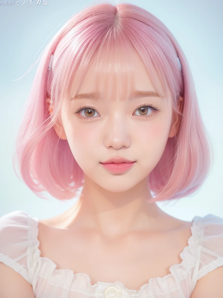 cute , pink lips, Wear a bright white shirt., In the style of the soft Aurora Punk color palette., anime illustration of her face, Animated GIFs, hand drawn animation, Charming sketches, soft and bright, romantic mist, Superplane style, White background-air 1:1--Nichi 5--Expressive style 