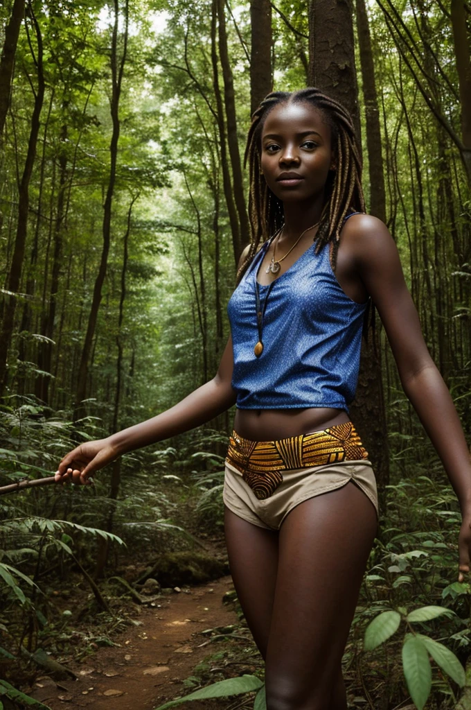 Mide african Girl in the forrest