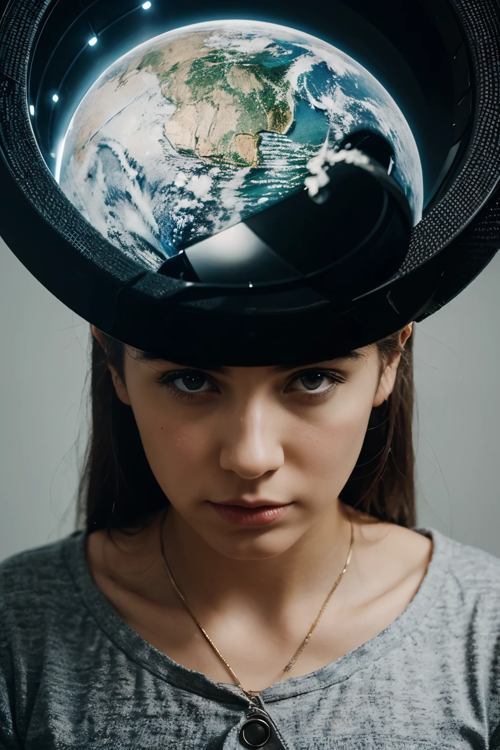 creates images about the fifth power of the state, that is, the Internet, and how it influences society.