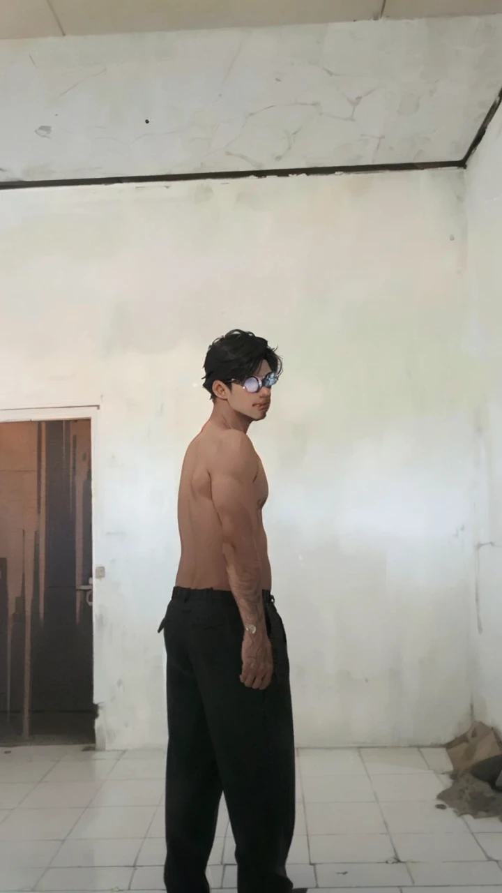 lifelike,(The Masterpiece,Top quality,best qulity,officlal art),greatly detailed,Colorful,Most detailed,god,shorter hair,black color hair,Handsome man,gargantilha,short sleeve,outskirts,sunglasses