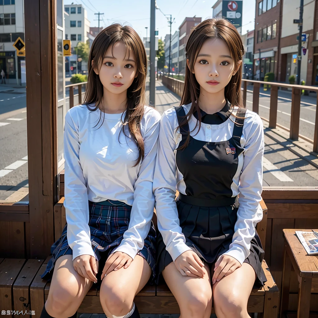 top-quality、A high resolution、ultra - detailed、tmasterpiece、RAW photography:2、hentail realism:2、Photorealsitic:2、Extremely Delicately Beautiful、finedetail、 Textured skin、1girl in, (light brown medium hair), ((Girl student uniform)), 18-year-old American student、satisfied look, ((opening legs、Open your legs、Crotch Master、After shooting inside、It's black、The fingers of the hand are precise))、School wooden tables and chairs、blackboards、A residential complex sunk behind a window、Sunset class、At SFW