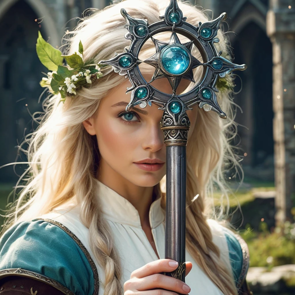 medieval fantasy magical staff