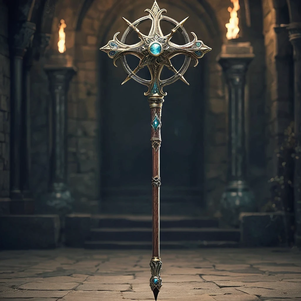 medieval fantasy magical staff