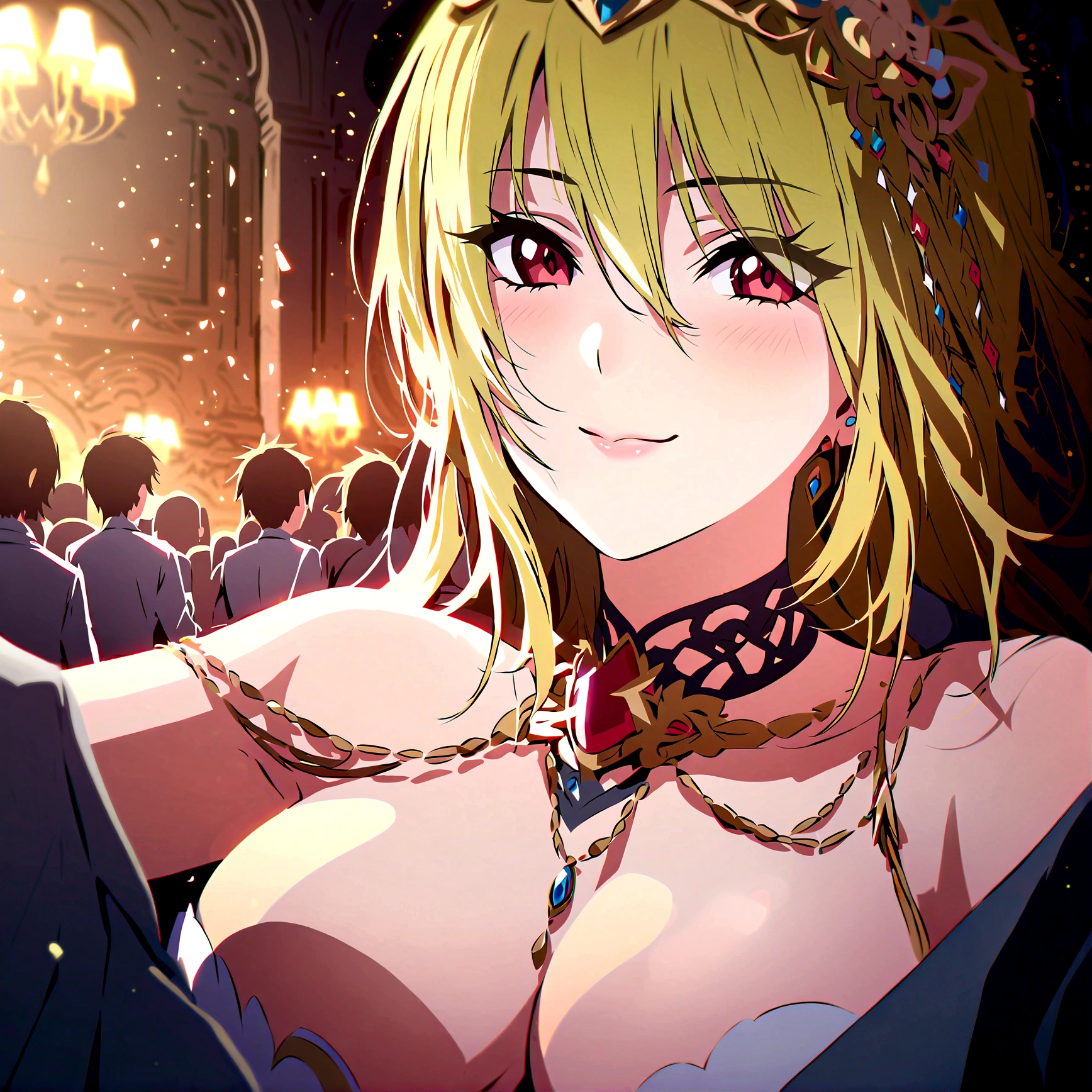 ,Browsing Caution,Highest quality, 1 Girl,glamorous, A girl is surrounded by many boys,Girls are shy,Pokemon、Haruka
