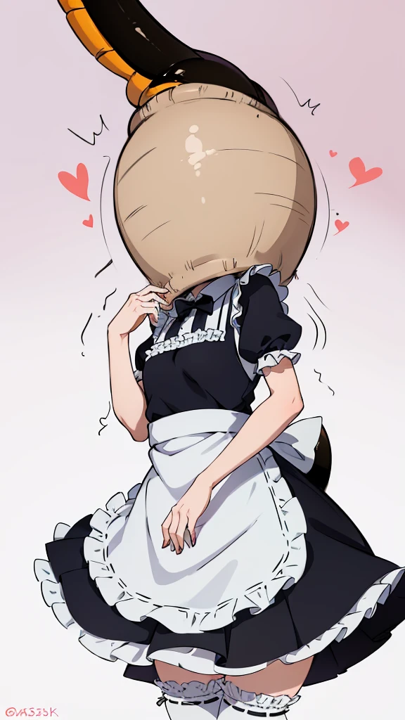 1girl, cute, innocent, sweet, shy, maid, maid outfit with frills, absurdres, high res, ultrasharp, 8K, masterpiece, (cell vore), (tail vore:1.3)