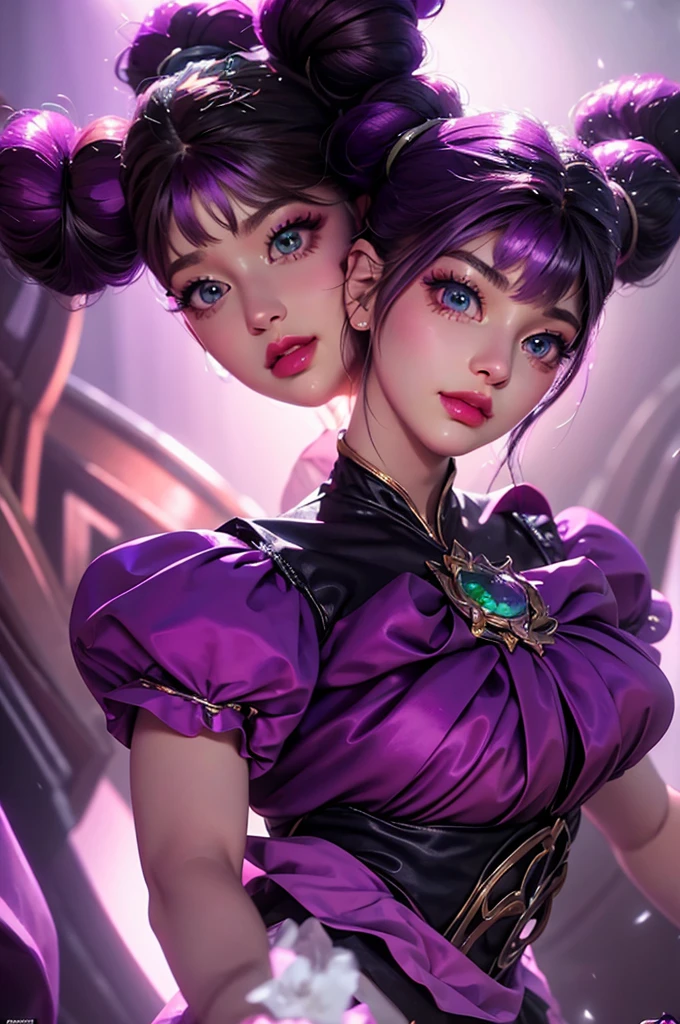 beautiful purple girl ,full body pose, wearing a bra, big  beautiful detailed eyes, beautiful detailed lips, extremely detailed face, long eyelashes, portrait, fantasy, realistic, photorealistic, 8k, high quality, masterpiece, vibrant colors, soft lighting, Selena MLBB 