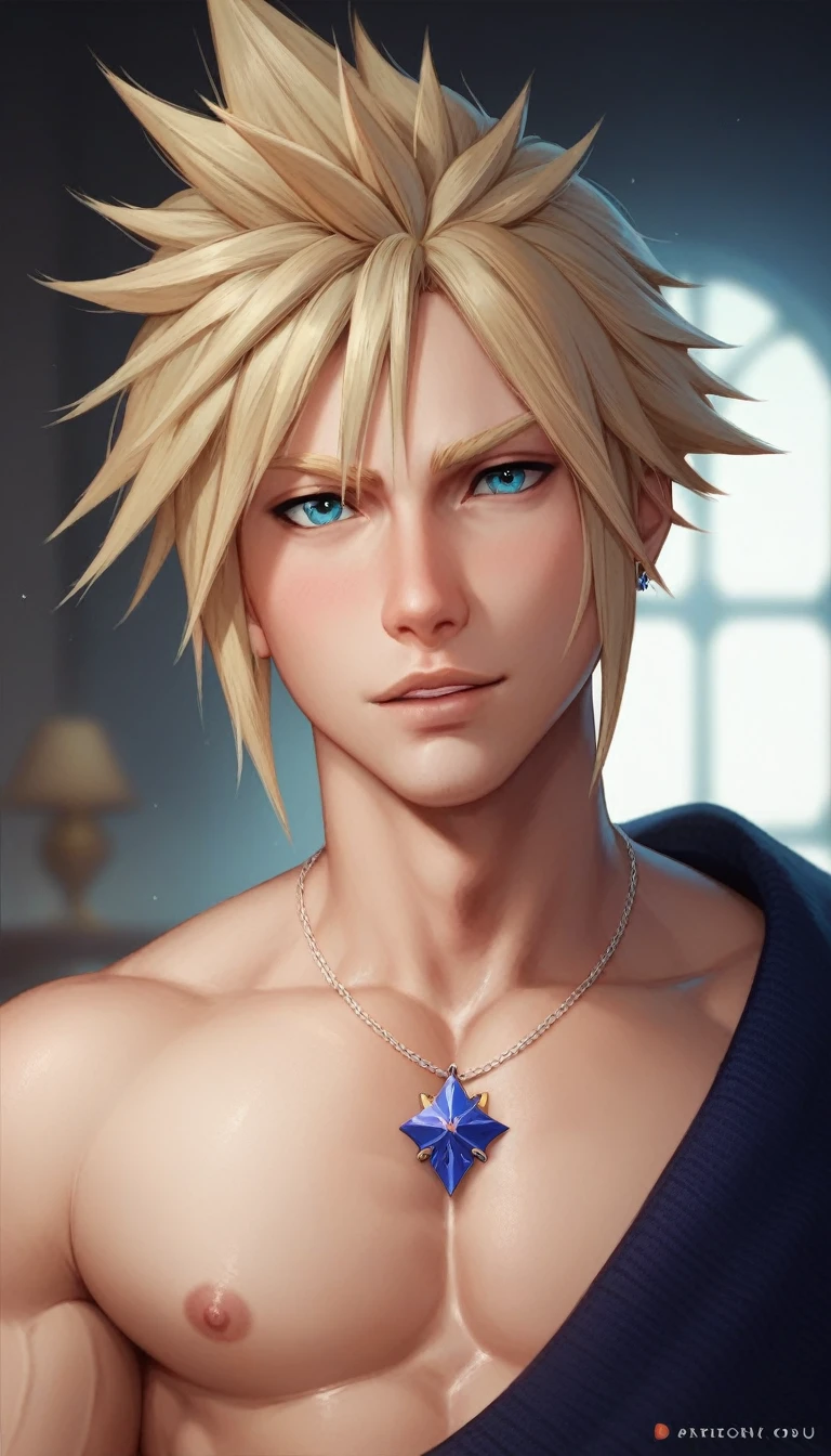 best quality, masterpiece, final fantasy 7 cloud strife, in mako reactor, sexy, gay, homoerotic, best view, no watermark, no logo, no signature