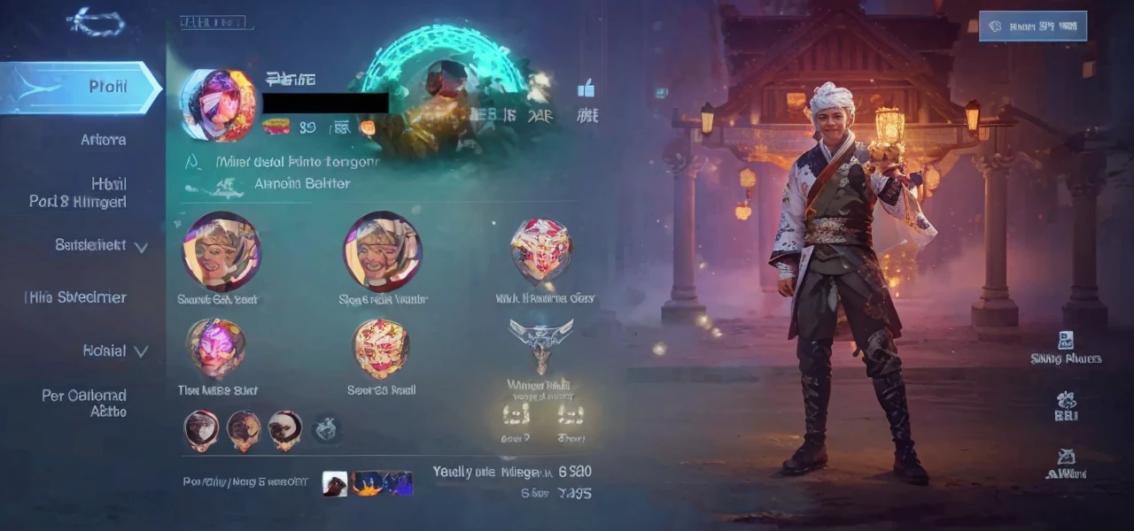 Best quality, 4K picture quality, boys, white Hanfu, snow, healing smile, large aperture, Short white hair, Face mask