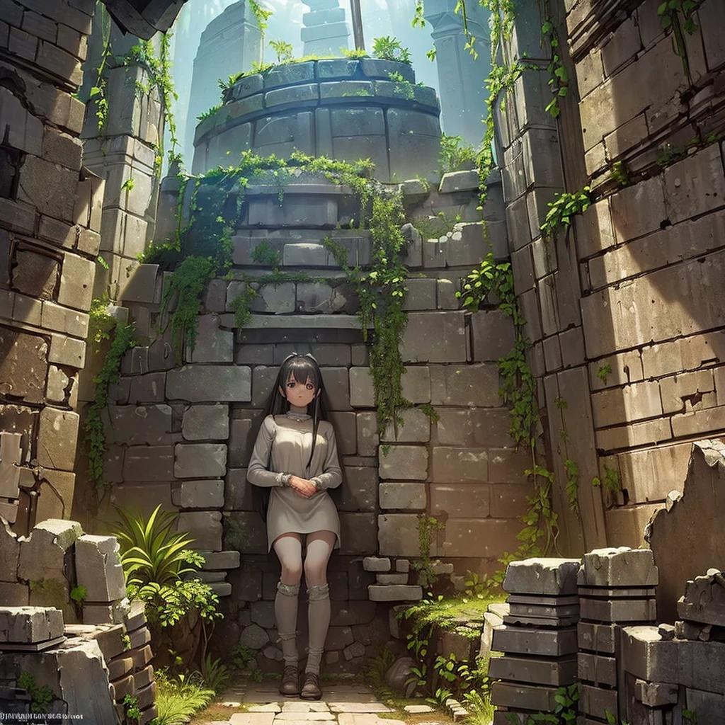 ((((No humans))))、Highest quality, Best Quality,((((Ancient ruins、rock、get lost、In the dungeon))))、pedestal