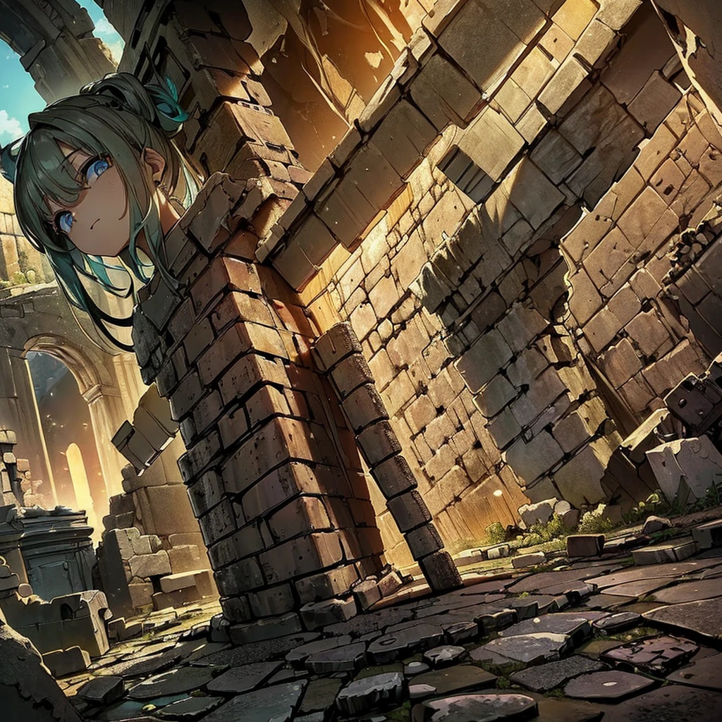 ((((No humans))))、Highest quality, Best Quality,((((Ancient ruins、rock、get lost、In the dungeon))))、pedestal