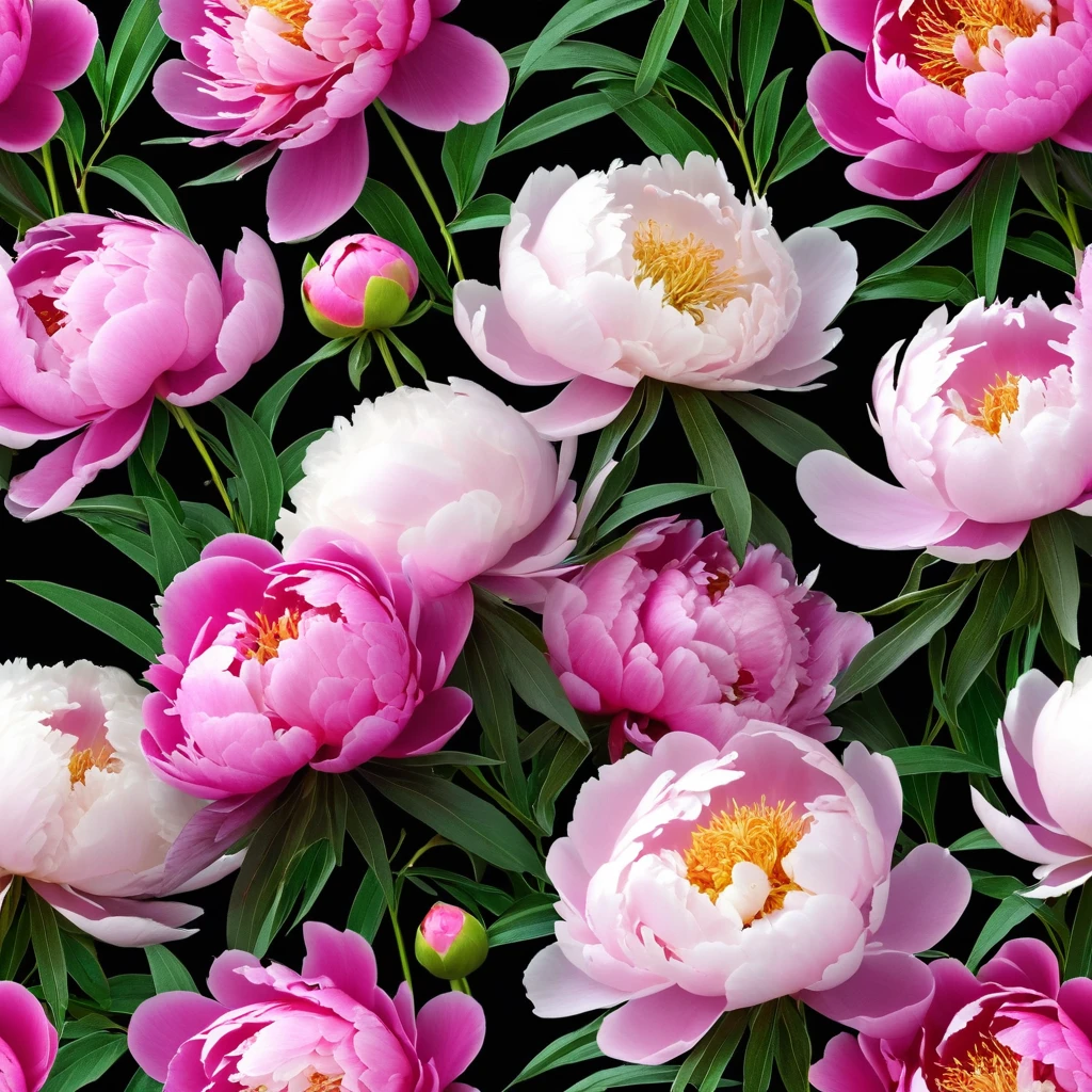 ikebana of Peonies, cute , fluffy blooms that are intensely fragrant. The color variety is quite wide and, while pink peonies
