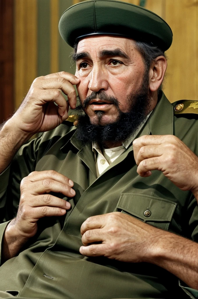 Fidel Castro giving himself a handjob