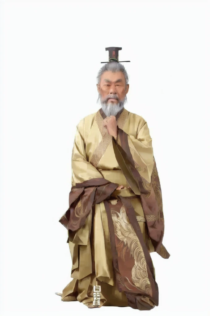 Portrait，A bearded man、Taoist priest, Taoism, Inspired by Wu Daozi, gujian, 中国Taoist priest, Wearing Chinese clothing, Beautiful images, Old Man, f strokes his beard with one hand，