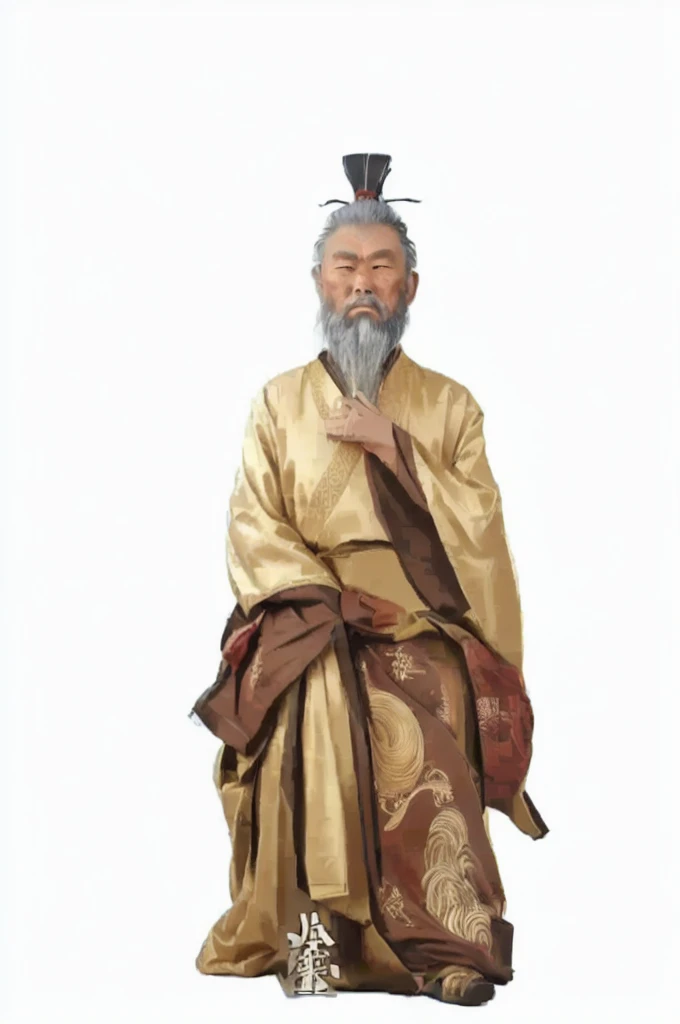 Portrait，A bearded man、Taoist priest, Taoism, Inspired by Wu Daozi, gujian, 中国Taoist priest, Wearing Chinese clothing, Beautiful images, Old Man, f strokes his beard with one hand，