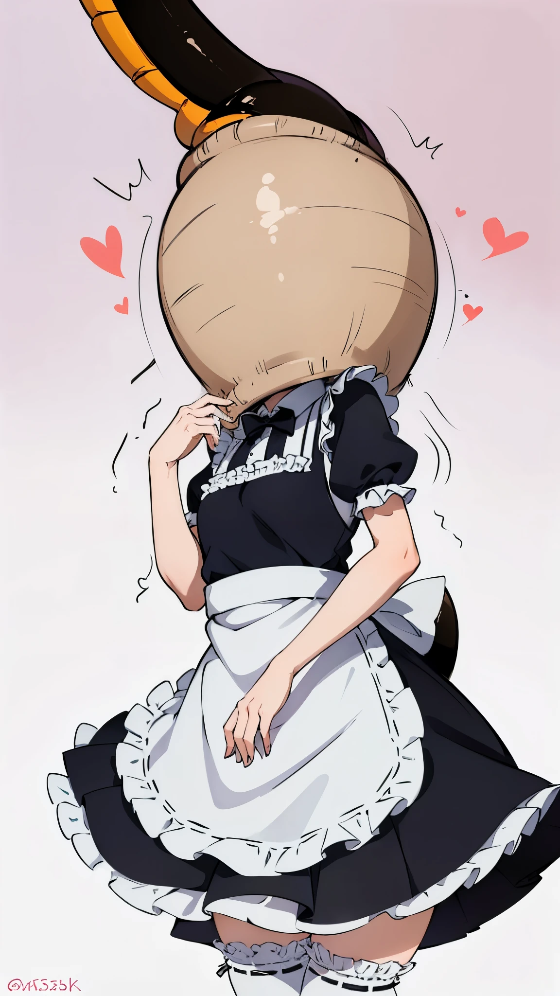 1girl, cute, innocent, sweet, shy, maid, maid outfit with frills, absurdres, high res, ultrasharp, 8K, masterpiece, (cell vore), (tail vore:1.3)