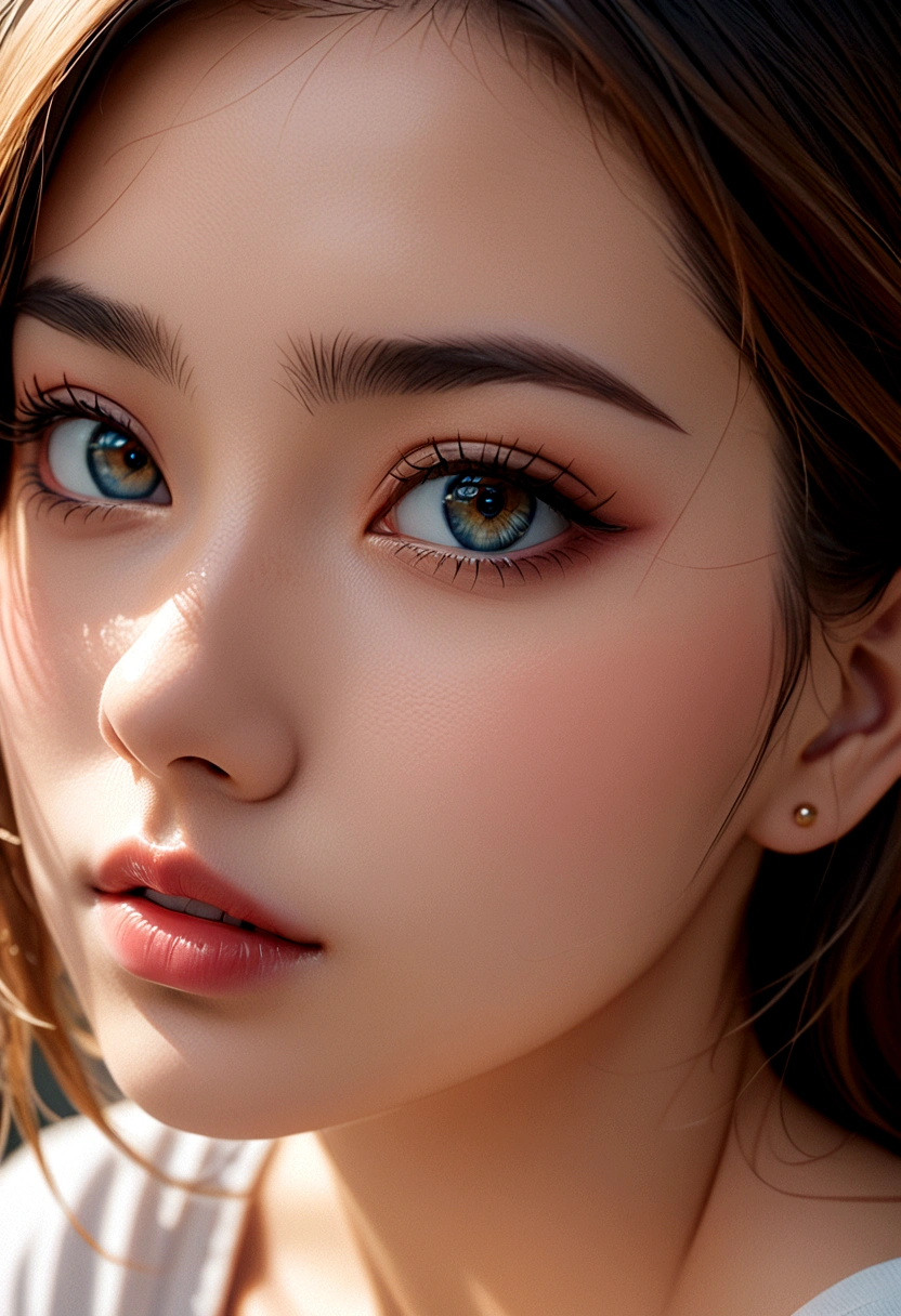 8K,best quality, masterpiece, Ultra-high resolution, (Reality:1.4), RAW photos, (Real skin texture:1.3), (Film Grain:1.3), (Selfie Angle),1 Girl,Beautiful and detailed eyes and face,masterpiece, best quality,close up,Upper body,