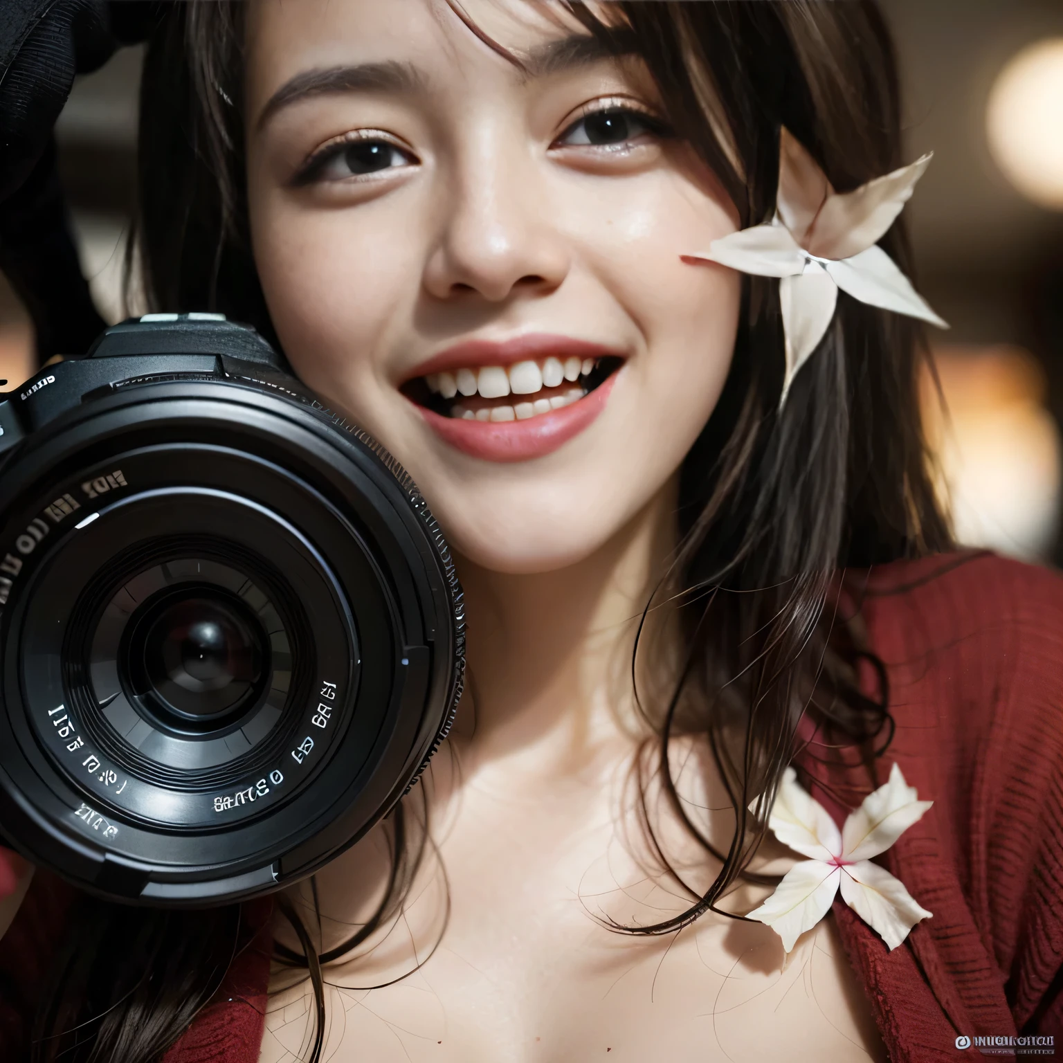 raw photo , 8K, ultra detailed, (realistic:1.2), (film grain:0.0), masterpiece, (1girl), (laugh:1.3),(sexy:1.5),(upper body),