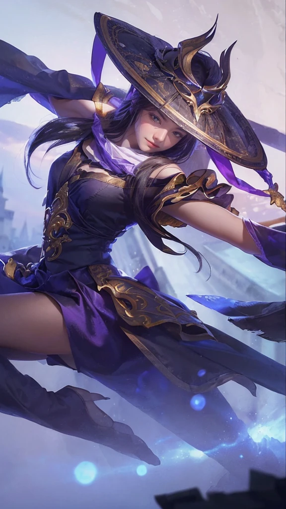 (A hyper-realistic)、(illustratio)、(hight resolution)、(8K)、(ighly detailed)、(Best Illustration)、(beautifully detailed eyes)、(top-quality)、(Ultra-detail)、(​masterpiece)、(wall-paper）、（A detailed face）、solo、1 girl in、looking at viewert、fine detailed、A detailed face、in the darkness nigth、deep-shadows、lowkey、pureerosfaceace_v1、A smile、long、Black shawl straight hair、46-point diagonal bangs,　（silk dresses、long  skirt）(off shoulders）View of the castle、、Stand against the wall