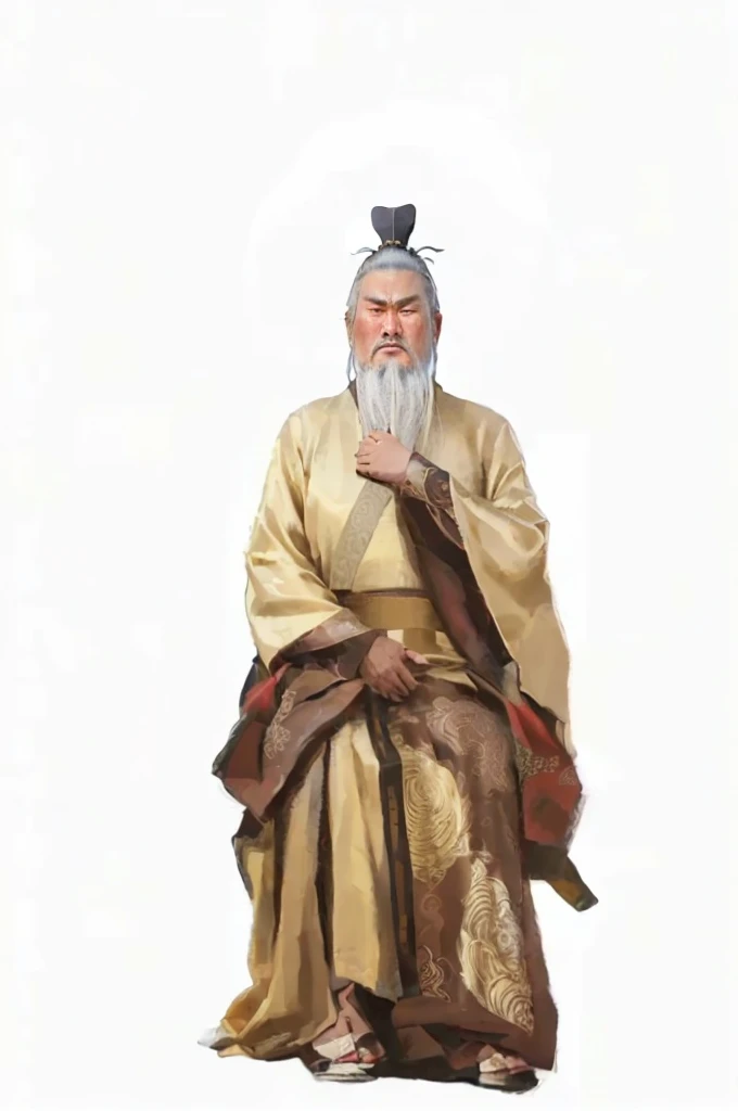 One has a white beard、Close-up of a man in a golden robe, Taoist priest, Inspired by Wu Daozi, Inspired by Hu Zaobin, Taoism大师, Taoist robe, Taoism, inspired by Cao Zhibai, white Taoism robes, Inspired by Dong Yuan, inspired by Guan Daosheng, chi-gong