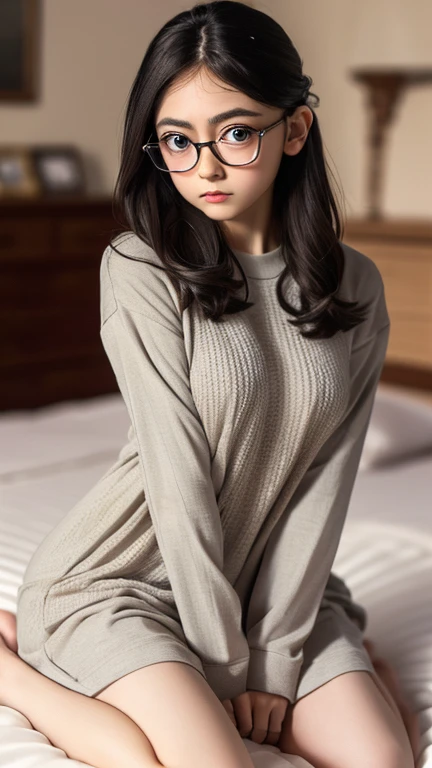 (8K、Hyper HD)transparent bottom、Spread your legs、Black Hair, View your audience,high school girl,Leaning forward,(Random cute clothes),(Random Animation Pose),(Thin type),(Random hairstyle),(Best image quality, (8K), Ultra-realistic, 最high quality, high quality, High resolution, high qualityの質感, Attention to detail, Beautiful details, Fine details, Extremely detailed CG, Detailed Texture, Realistic facial expressions, masterpiece, in front),(Wearing glasses:1.1)、(Big eyes:1.4)、Loungewear、Baby Face
