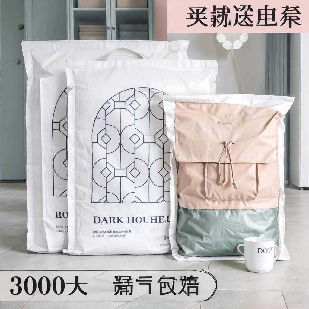 The bag was placed on the floor of the living room,Dark green hue,High saturation and low brightness
