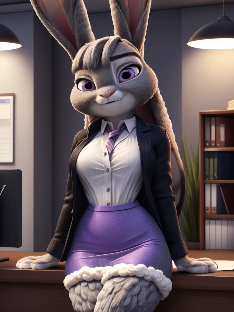 best quality,
masterpiece,
High quality
ultra-detailed
beautiful detailed,
hyper Realistic,
8k , 16k,
3D,
Portrait,
Looking at the audience,
detailed background,
background is an office,
(Face is JudyHopps:1.4),
((long straight hair)),
(see-through bangs:1.3),
beautiful eyes,
bright purple eyes,
(arched eyebrows:1.2),
(uplift eyebrows:1.1),
(rabbit ears:1.1),
(outfit is made of wool:1.4),
(((body is made of wool fabric)))
(((body is gray with fluffy and fluffy))),
(((skin is wool fabric with fluffy and fluffy))),
office lady is wearing suit,
((White blouse)),
((Black blazer jacket)),
((Black skirt)),
clothes made of cotton,
(solo:1.5),
(1 lady:1.5),
one character only
alone,
Perfect Anatomy