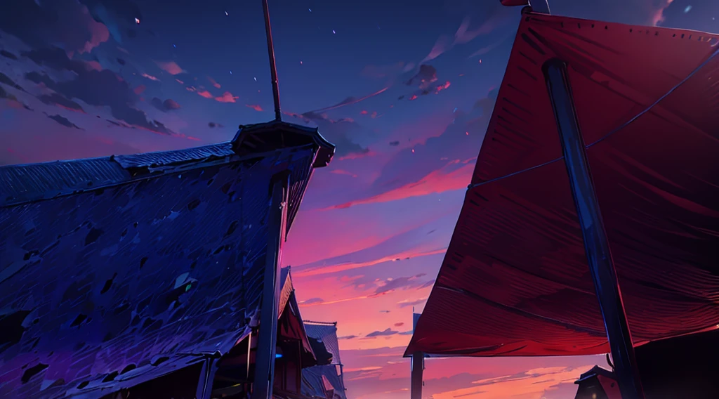 under the market tetns, under the canopies, dawn sky, dark morning,
