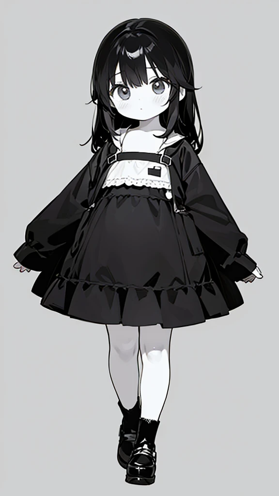 One Girl、whole body、Full Body、Simple Background、Single color background、Ultra HD